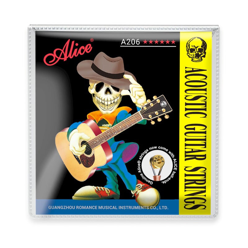 Alice Acoustic Guitar Strings Set - 6-String for Beginner, Briliant Steel Copper Alloy in Phosphor Bronze Color, 1 Pack (A206 Super Light) - Image 1