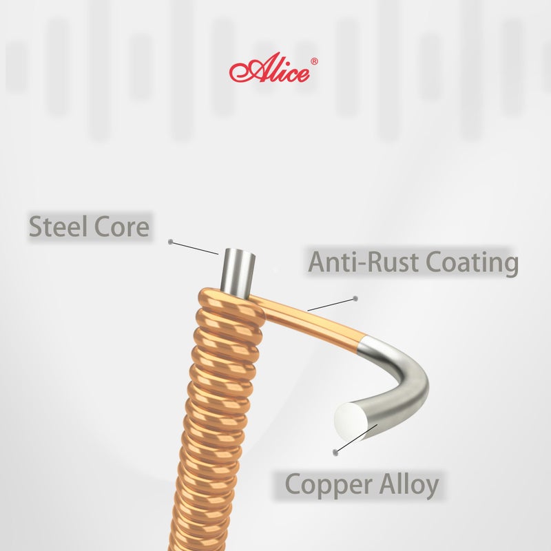 Alice Acoustic Guitar Strings Set - 6-String for Beginner, Briliant Steel Copper Alloy in Phosphor Bronze Color, 1 Pack (A206 Super Light) - Image 2