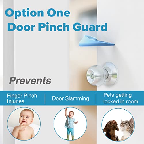 Neobay Upgraded Silicone Door Pinch Guard and Door Stoppers 2 Functions in 1 with 4 Free Hooks, Heavy Duty Finger Pinch Guard Prevents Finger Pinch Injuries, Slamming Doors. 4 Packs, Blue - Image 2