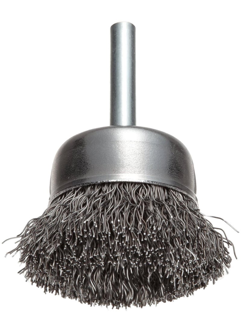 WEILER Weiler 36029 Vortec Pro 2" Crimped Wire Cup Brush, .014" Steel Fill, 1/4" Stem, Made in the USA (Pack of 5)  - Image 1