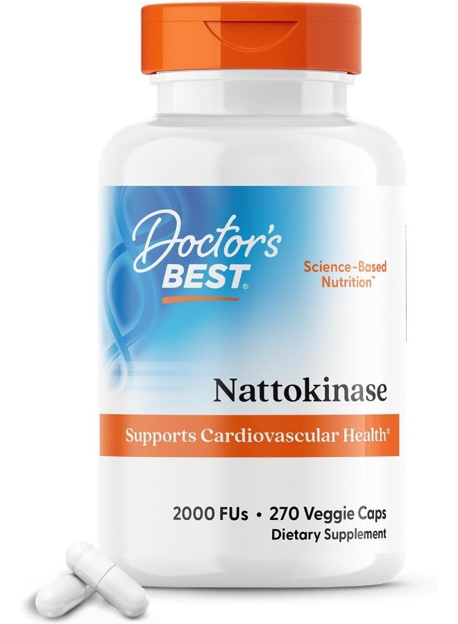 Doctor's Best Nattokinase, Non-GMO, Vegan, Gluten Free, 270 Veggie Caps - Image 1