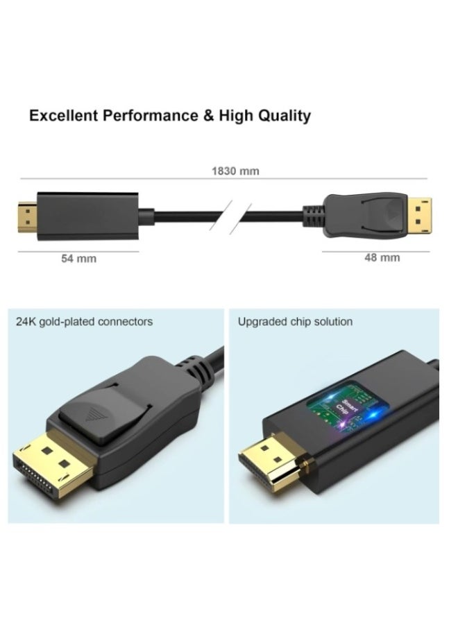 Haing DisplayPort (DP) to HDMI Cable, 4K Resolution  - Image 3