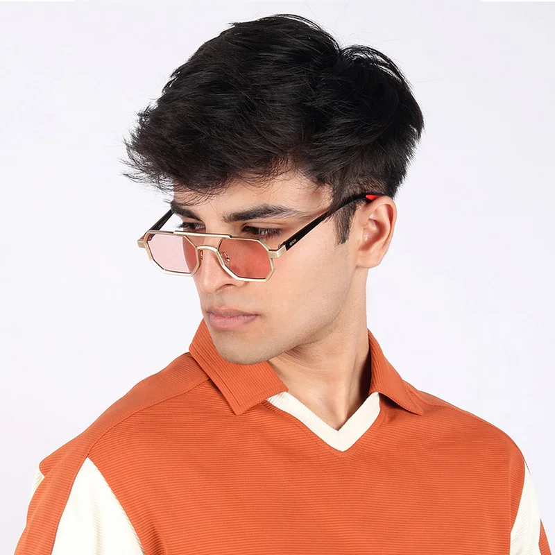 Woggles UV- Protected Pink Hexagonal Sunglasses