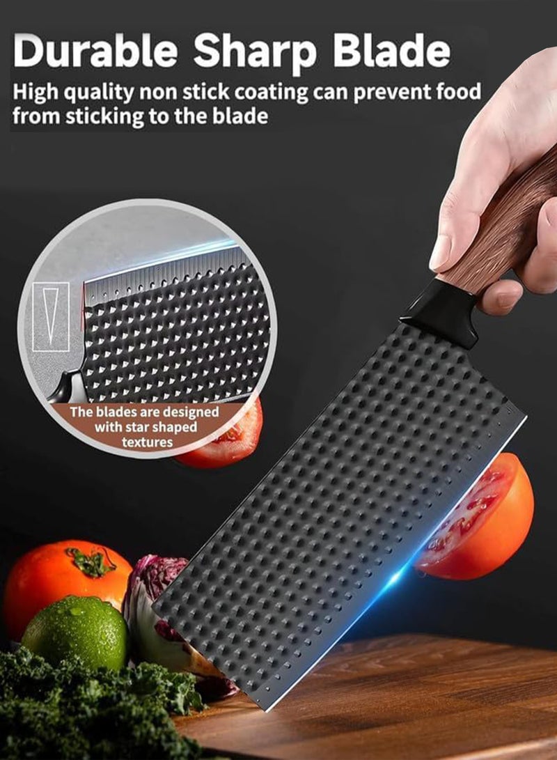 NextWave Kitchen Knife Set,6-Piece Black Kitchen Knife Set with Knife Block – Non-Stick Stainless Steel Sharp Blades, Anti-Rust & Ergonomic Design for Home, Restaurant - Image 5