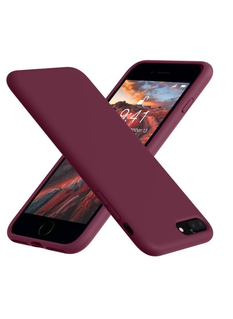 For Apple Iphone 7 Plus / Iphone 8 Plus Inch Silicone Case - Wine Red