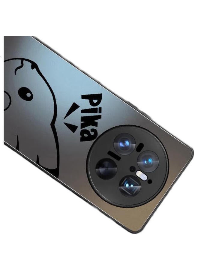 Xp Compatible Huawei Mate 70 Phone Case Lens Full Coverage Mate 70 Anti-Drop New Year Edition Heat Dissipation Silicone Cartoon Matte Male And Female Couple - Graphite Gray Welcome The Of Wea - Image 1