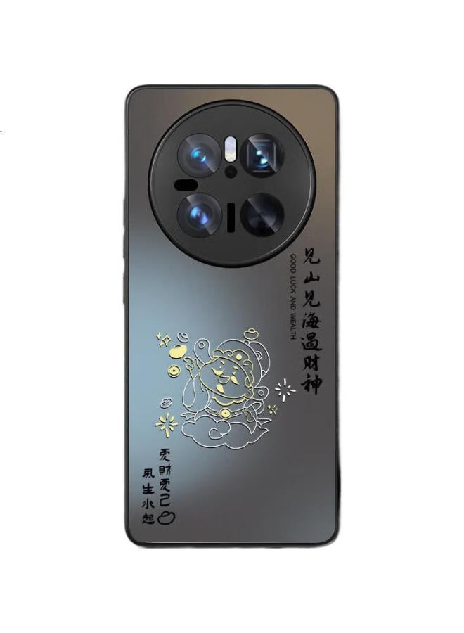 Xp Compatible Huawei Mate 70 Phone Case Lens Full Coverage Mate 70 Anti-Drop New Year Edition Heat Dissipation Silicone Cartoon Matte Male And Female Couple - Graphite Gray Welcome The Of Wea - Image 3