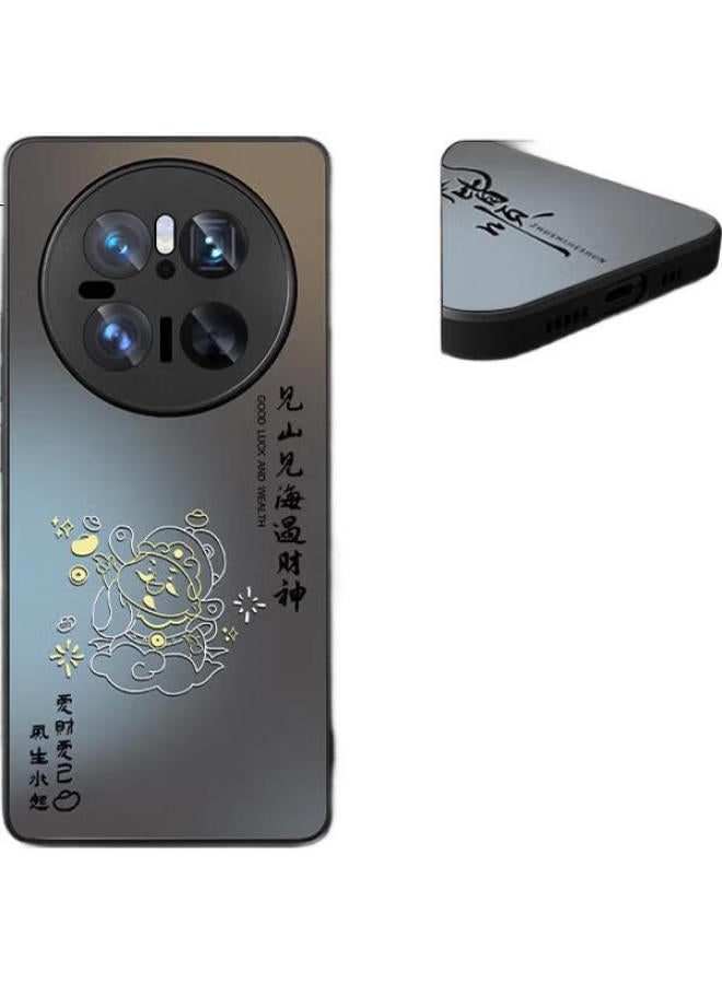 Xp Compatible Huawei Mate 70 Phone Case Lens Full Coverage Mate 70 Anti-Drop New Year Edition Heat Dissipation Silicone Cartoon Matte Male And Female Couple - Graphite Gray Welcome The Of Wea - Image 2