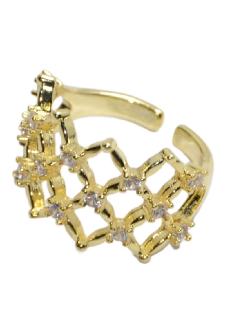 BUTTERFLY - Ring Zircon Free Size For Women - Butterfly Shenoute - Golden Colour - GR-481 - Image 1
