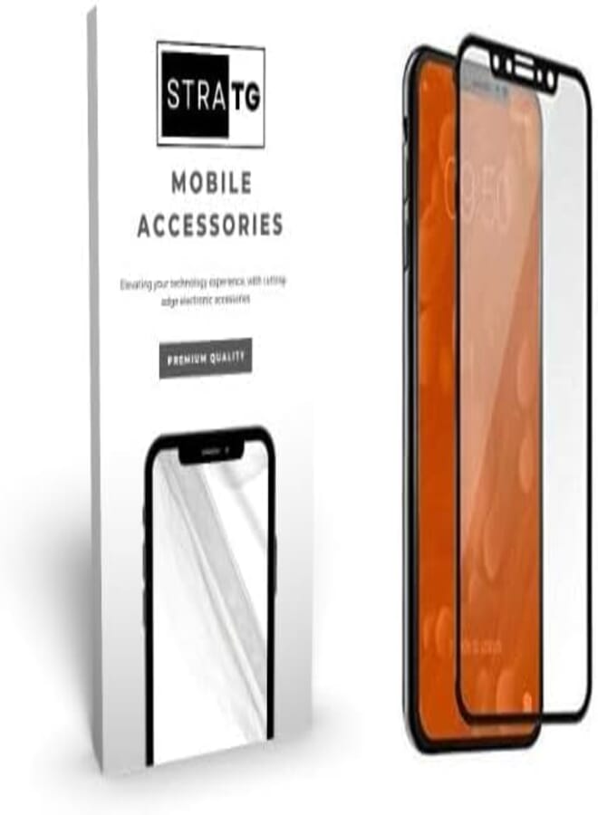 StraTG iPhone X/XS / 11 Pro Glass Screen Protector - Crystal Clear Protection for Your Smartphone Display - Black Frame