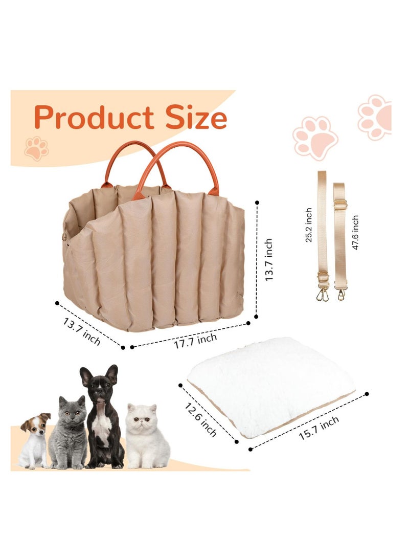 Excefore مقعد سيارة للكلاب الصغيرة والمتوسطة، مقعد سيارة قابل للطي، مقعد محمول للكلاب والقطط، مع تصميم مضاد للانزلاق، مقعد رفع، وسادة وحزام أمان، سرير موطن للكلاب للسفر والعطلات - Image 2