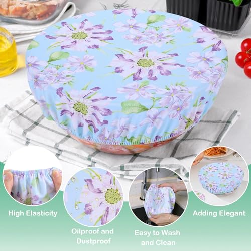 Revahope 5 Pieces Bowl Covers Reusable, 5 Size Elastic Cloth Bowl Covers for Bread Proofing Stretch Food Covers Washable for Food Fruits Leftover (Daisy) - Image 5