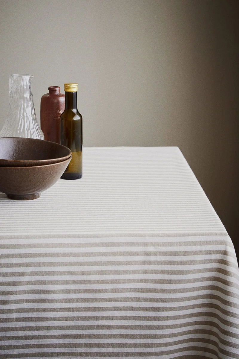 H&M Striped cotton tablecloth