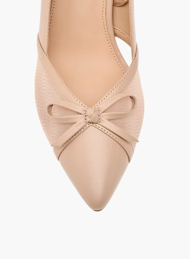 Flora Bella By Shoexpress Women Bow Applique Slip-On Pumps with Stiletto Heels