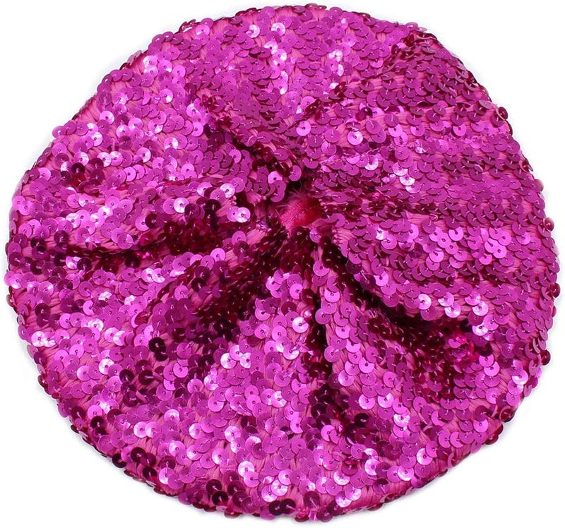 Aibearty Women Girls Sparkly Sequin Beret Hat Fashion Fun Stretch Beanie Cap Headwear for Festival Party Club Halloween - Image 2