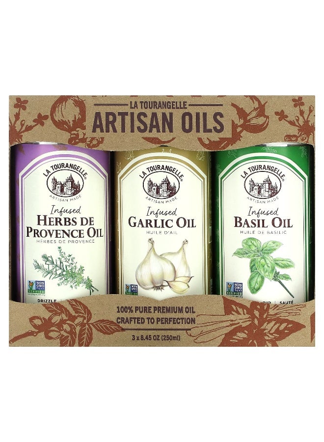 La Tourangelle, French Infused Trio Artisan Oils, 3 Cans, 8.45 fl oz (250 ml) Each