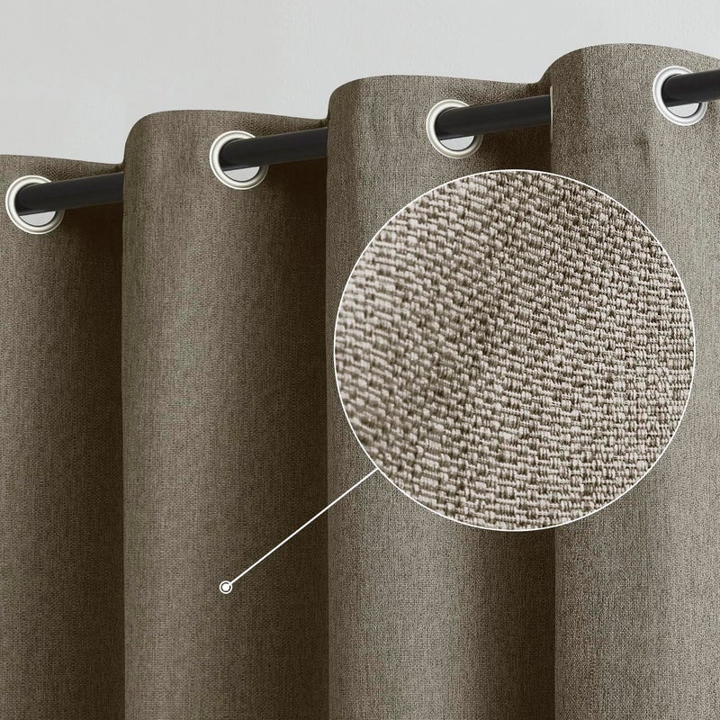 Treatmentex Brown Full Blackout Curtains for Living-Room Bedroom 95inch Long Thick Thermal Insulated Energy Saving Window Curtain Panels 52""x95"" Grommet Top 2pcs - Image 2