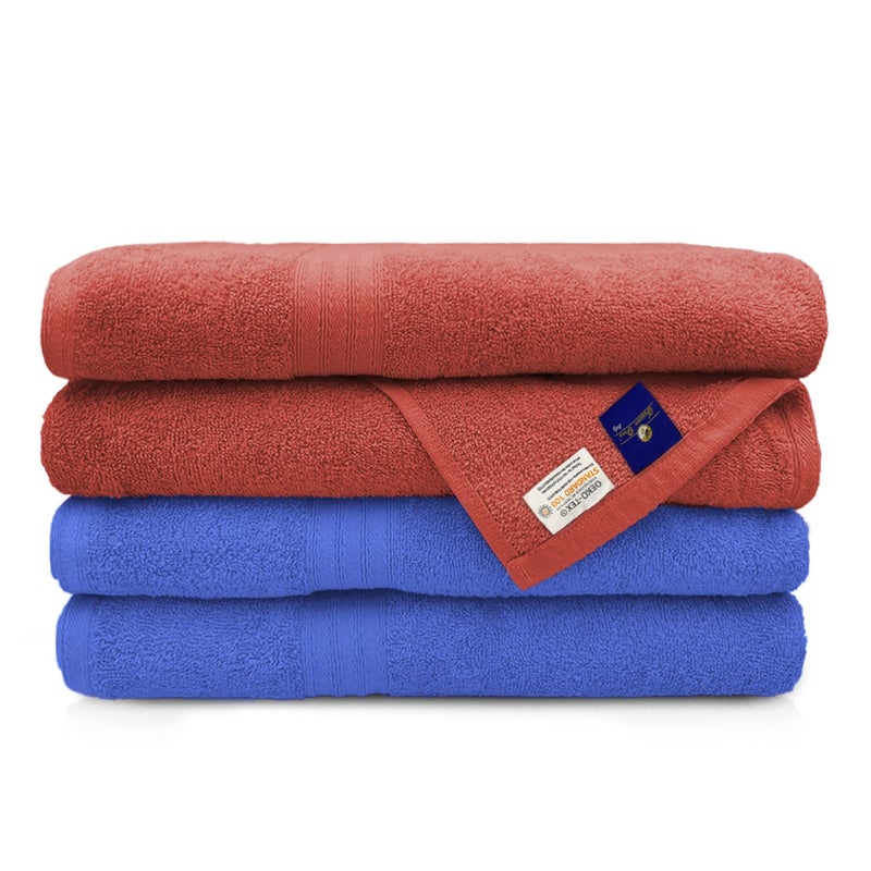 Sassoon Anatolia 100 Cotton 4 Piece Bath Towel Set in 500 GSM 70 cms X 140 cms HeavenRust - Image 1