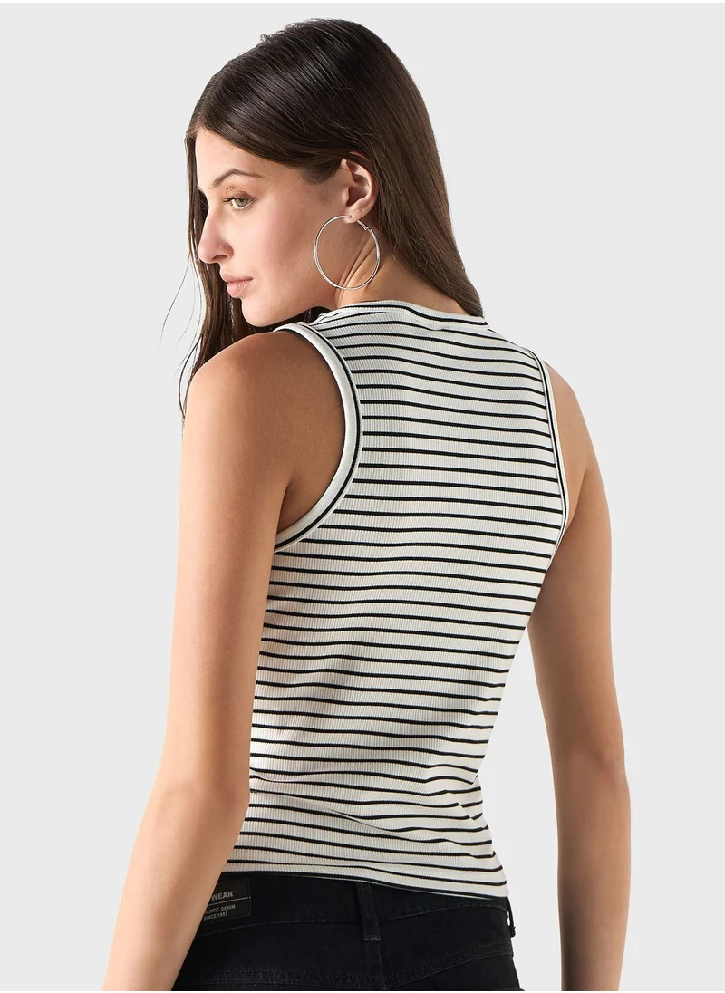 اس بي كاركترز Striped Embroidered Tank Top