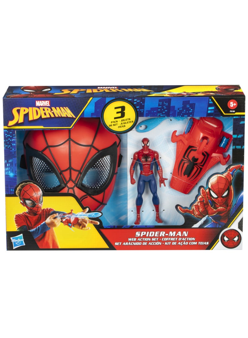 SPIDERMAN مجموعة عمل شبكة سبايدر مان من مارفل، مجموعة لعب أدوار مكونة من 3 قطع مع قاذف شبكة، قناع، وشخصية، ألعاب أبطال خارقين للأطفال من عمر 5 سنوات فما فوق - Image 5