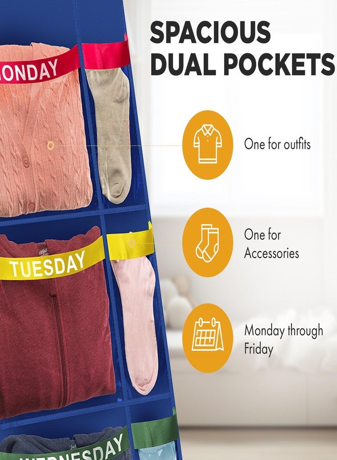 Handy Laundry Over The Door Daily Organizer Blue - Image 3