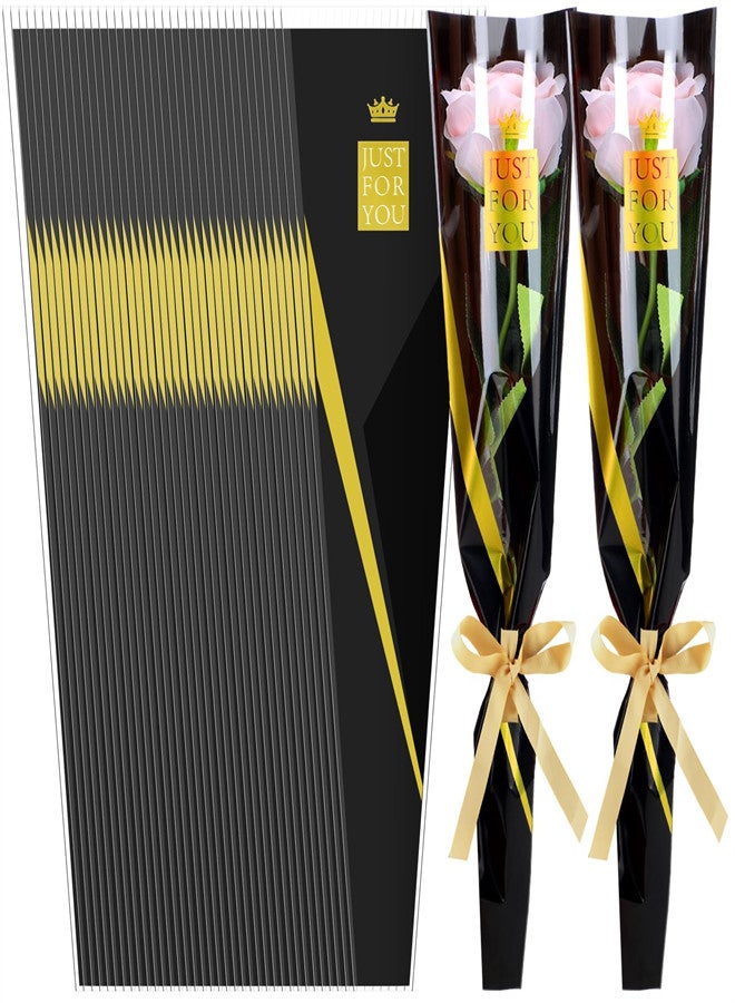 EXCEFORE, 500 Pcs Single Rose Clear Wrapping Bags, Single Flora Packaging Sleeve Bags for Florist Bouquet Romantic Supplies, for Mother's Day Anniversary Wedding Birthday Gift - Image 1