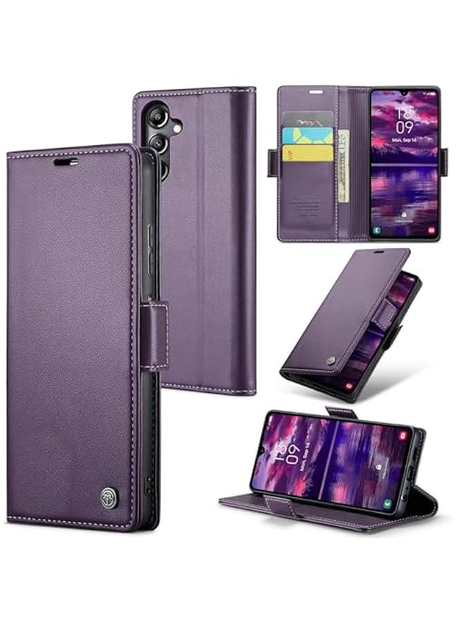 غلاف هاتف مغناطيسي رقيق لـ Samsung Galaxy A05S 4G مع حامل بطاقة وغلق جلدي مانع للتشويش، متين ضد الصدمات وحماية ضد الخدوش - Image 1