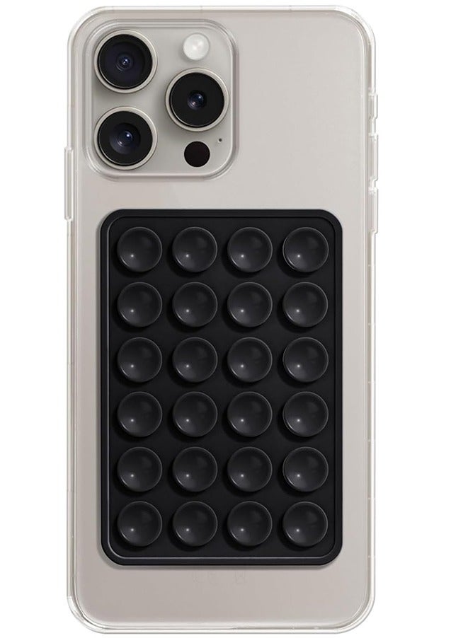 fashion mania 2 Pcs Silicone Phone Sticky Grip, Suction Phone Case Mount for iPhone and Android, Hands-Free Sticky Cell Phone Grip (black) - Image 2