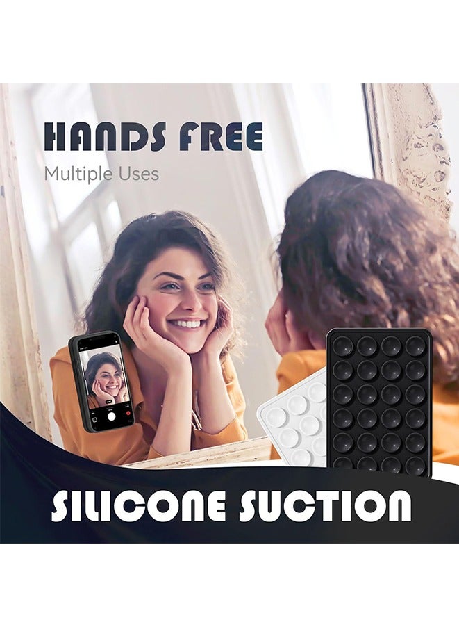 fashion mania 2 Pcs Silicone Phone Sticky Grip, Suction Phone Case Mount for iPhone and Android, Hands-Free Sticky Cell Phone Grip (black) - Image 5