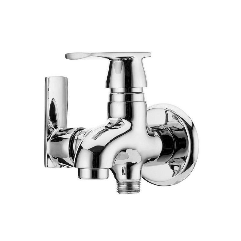 CERA CERA Titanium F1003161 Stainless Steel Single Lever 2 Way Bib Cock with Wall Flange and Aerator Silver 