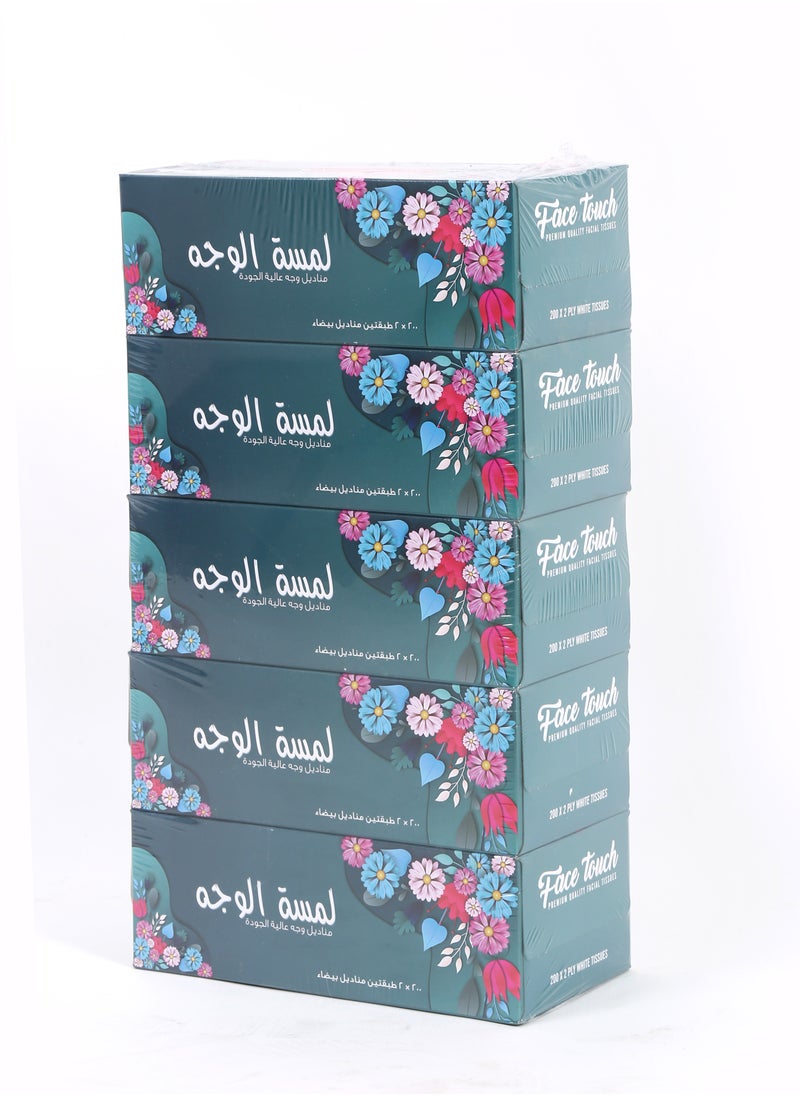 eazy pack Face touch Facial Tissue 200 Sheets x 2 Ply 5 Pieces  - Image 2