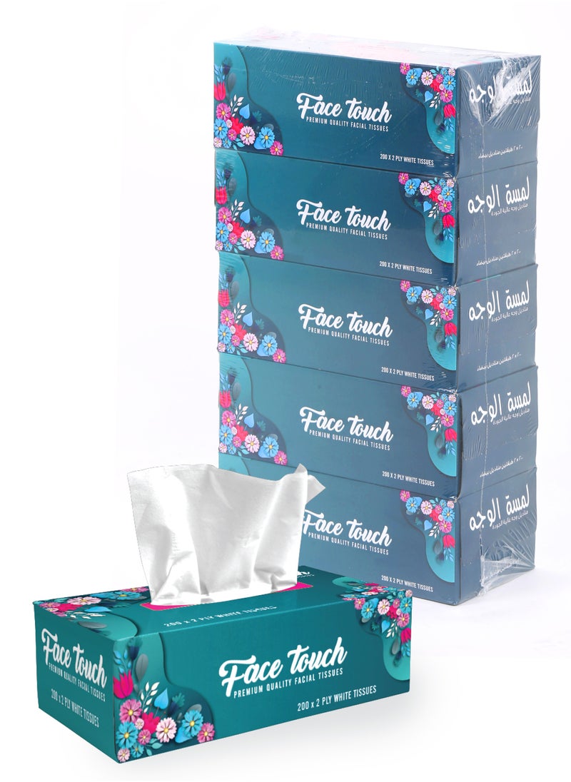 eazy pack Face touch Facial Tissue 200 Sheets x 2 Ply 5 Pieces  - Image 3
