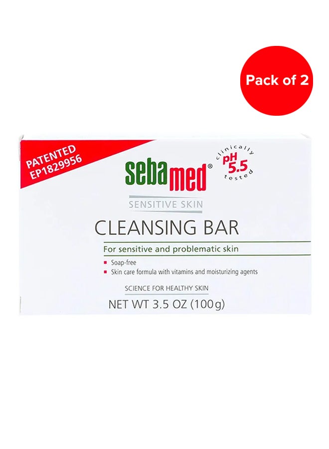 Sebamed Soap Free PH 5.5 Cleansing Bar Pack Of 2 white 150grams - Image 1