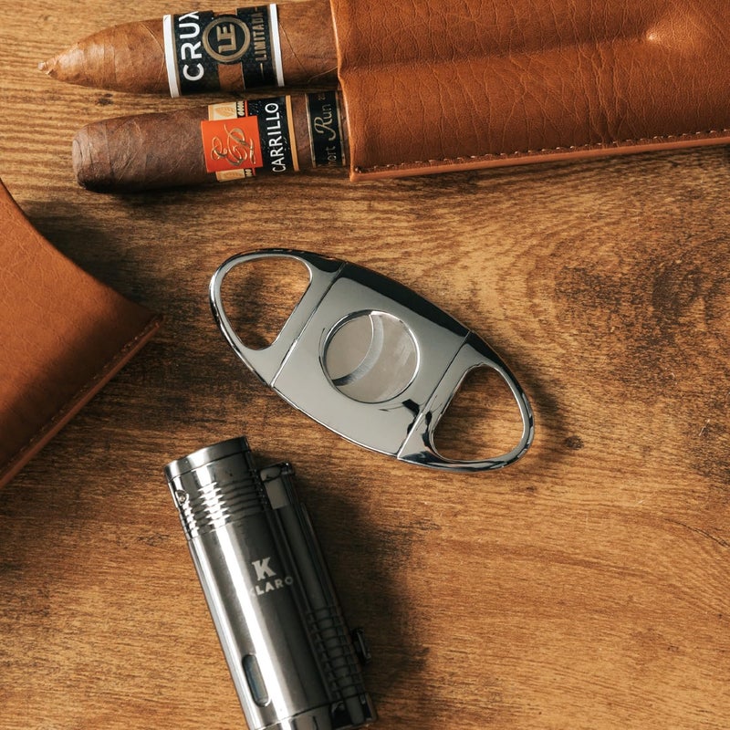 CASE ELEGANCE Classic Cigar Cutter Stainless Steel Sharp Guillotine Blades with Polished Chrome Finish - Image 2