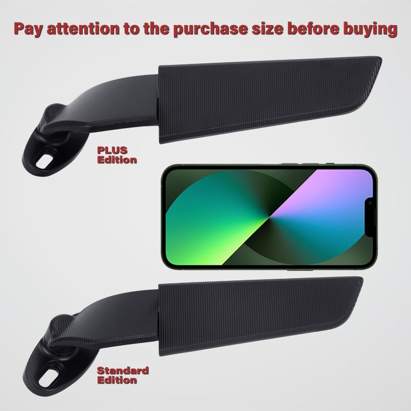 GZDLMoto Angle Wing Rearview Mirror, Racing Motorcycle Adjustable Side Rear View Mirrors, For Honda Kawasaki Suzuki Yamaha Universal Stealth Mirror(Black,Plus Lens) - Image 4