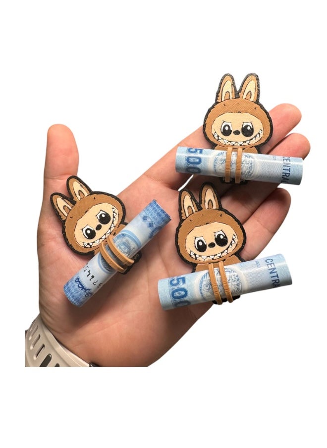 Remal 3D Labubu Eidiyah Money Holder for Kids - Cute Bunny Clip for Eid Gifts  - Image 4
