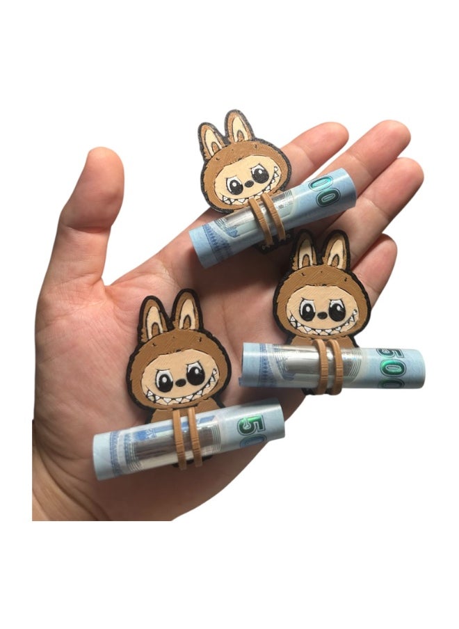 Remal 3D Labubu Eidiyah Money Holder for Kids - Cute Bunny Clip for Eid Gifts  - Image 1