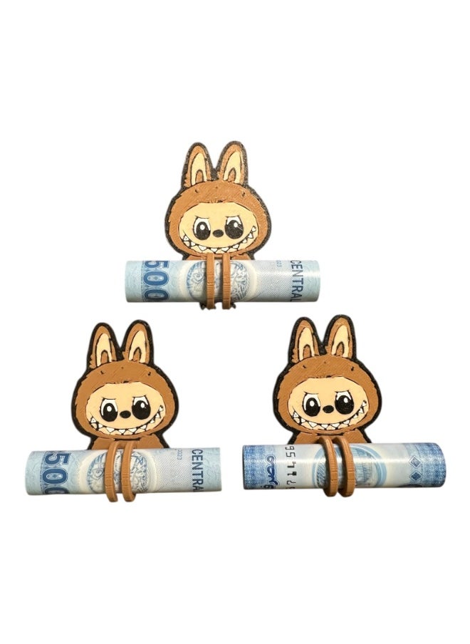 Remal 3D Labubu Eidiyah Money Holder for Kids - Cute Bunny Clip for Eid Gifts  - Image 2