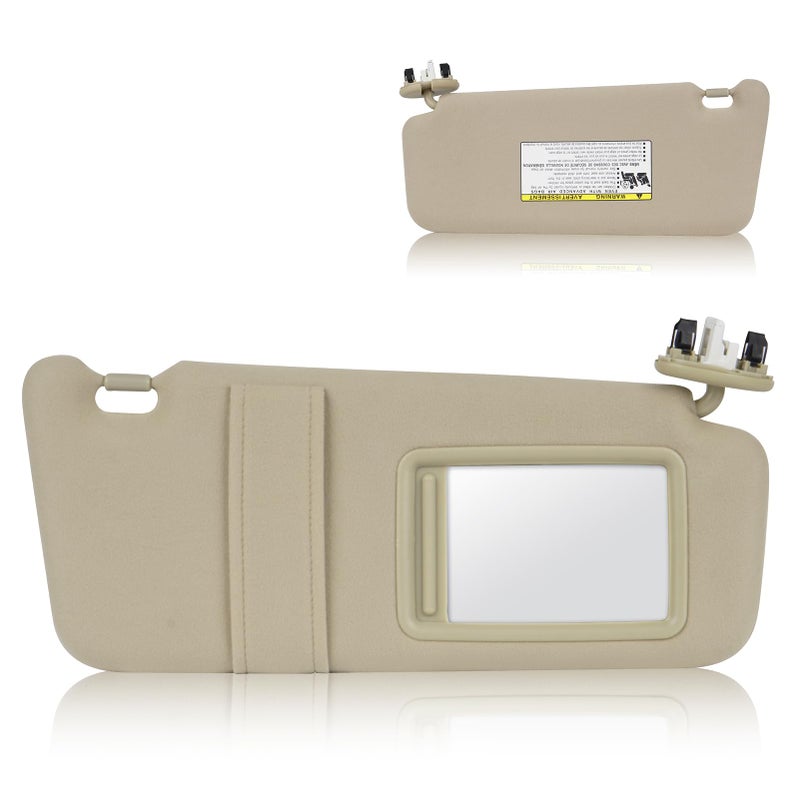 Sun Visor with Light for Toyota Camry 20072011 with Sunroof Right Passenger Side Beige Sunvisor Replace 7432006800B0