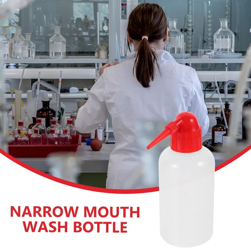 2pcs 250ml Narrow Mouth Graduated Wash Bottles Laboratory Plastic Pointed Squeeze Bottles with Scale Markings for Liquid Cleaning and Chemical Use - Image 3
