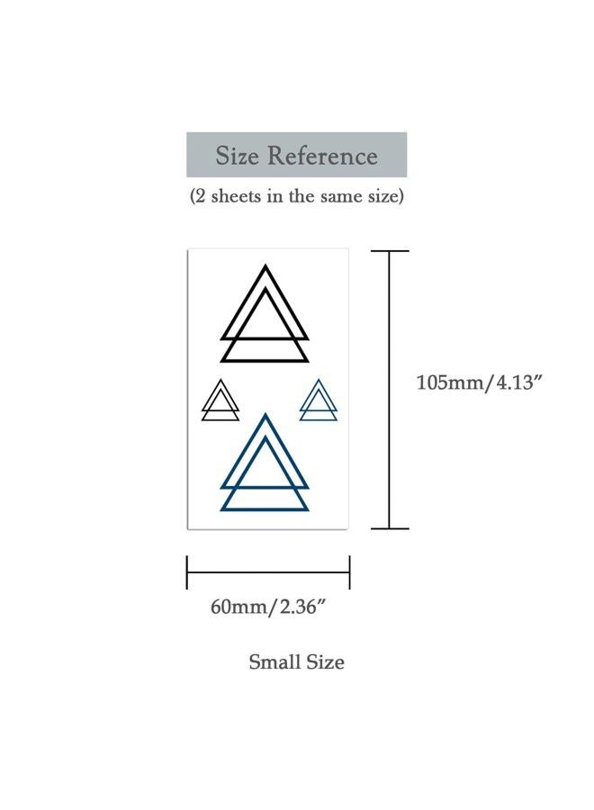 Oottati Small Cute Temporary Tattoo Wrist Geometric Triangles (Set of 2) - Image 5
