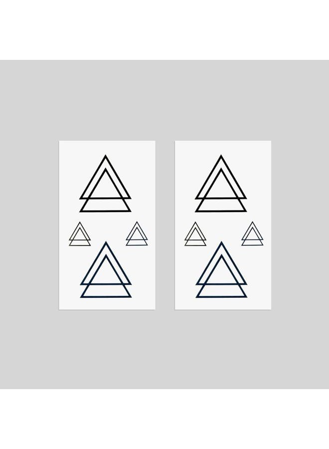 Oottati Small Cute Temporary Tattoo Wrist Geometric Triangles (Set of 2) - Image 4