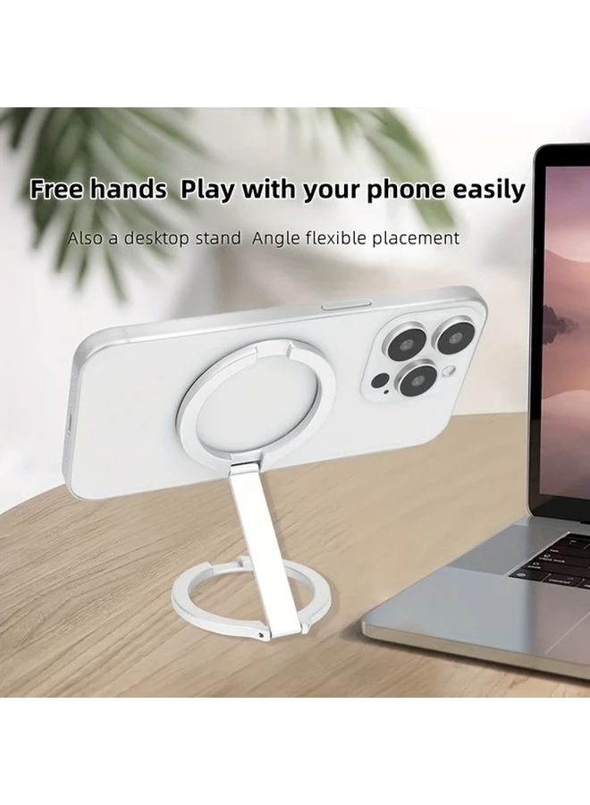Black Magnetic Phone Ring Holder 360 Rotating Double Sided Grip Stand for iPhone Android - Image 1