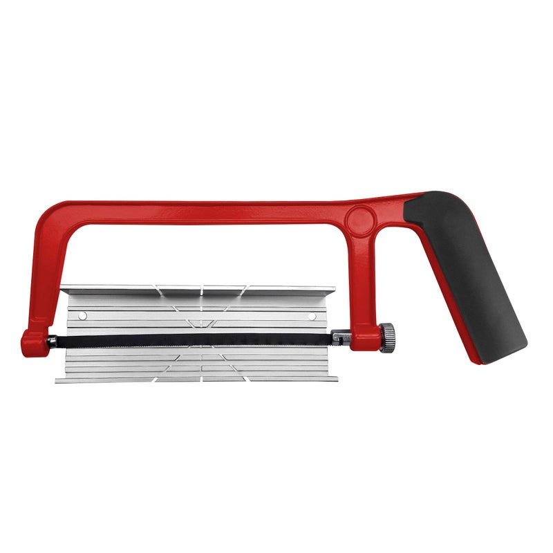 HAUTMEC Mini Hacksaw with Miter Box Set 6 Hack Saw with Adjustable Cutting Angles BiMetal Blade Compact Hand Saw for Wood Metal Plastic Crafts and DIY HT0034