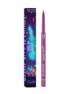 Rude City of Flashing Lights Micro Retractable Liner Plum 