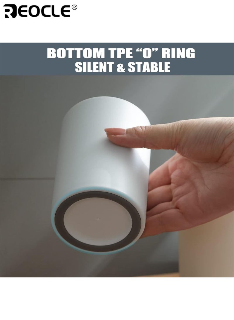 ريوكل 2 قطعة كوب كوب الحمام قابلة لإعادة الاستخدام أكواب فرشاة أسنان غير قابلة للكسر سهلة التنظيف أكواب غسول الفم البلاستيكية حامل فرشاة الأسنان للحمام للاستخدام اليومي تنظيم الحمام المنزلي مثالي للعائلات البالغين والأطفال - Image 3