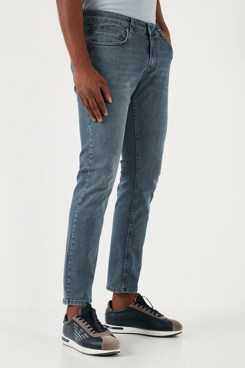 بوراتي Stretch Cotton Regular Fit Normal Waist Straight Leg Jeans Men's Jeans 2210S02PARMA
