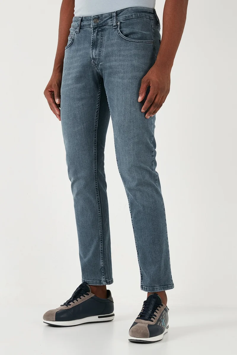 بوراتي Stretch Cotton Regular Fit Normal Waist Straight Leg Jeans Men's Jeans 2210S02PARMA
