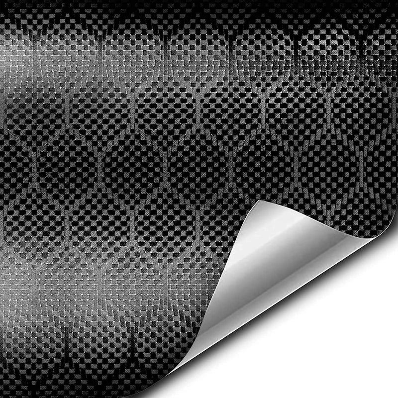V2 Hex Carbon Black Vinyl Car Wrap 1ft x 5ft
