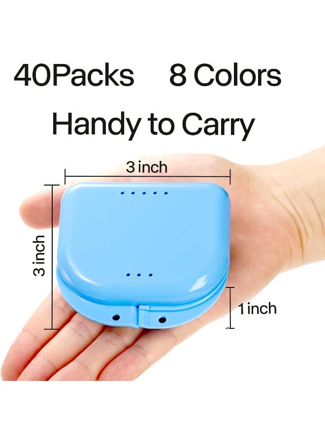 ZENFUN 40 Packs Retainer Case, Mouth Guard Case Denture Case Bulk, Slim Aligner Case with Vent Holes, Assorted Denture Storage Container for Night Guards, Individually Sealed - Image 2